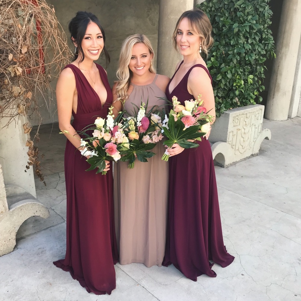 Lulus Heavenly Hues Burgundy Maxi Dress